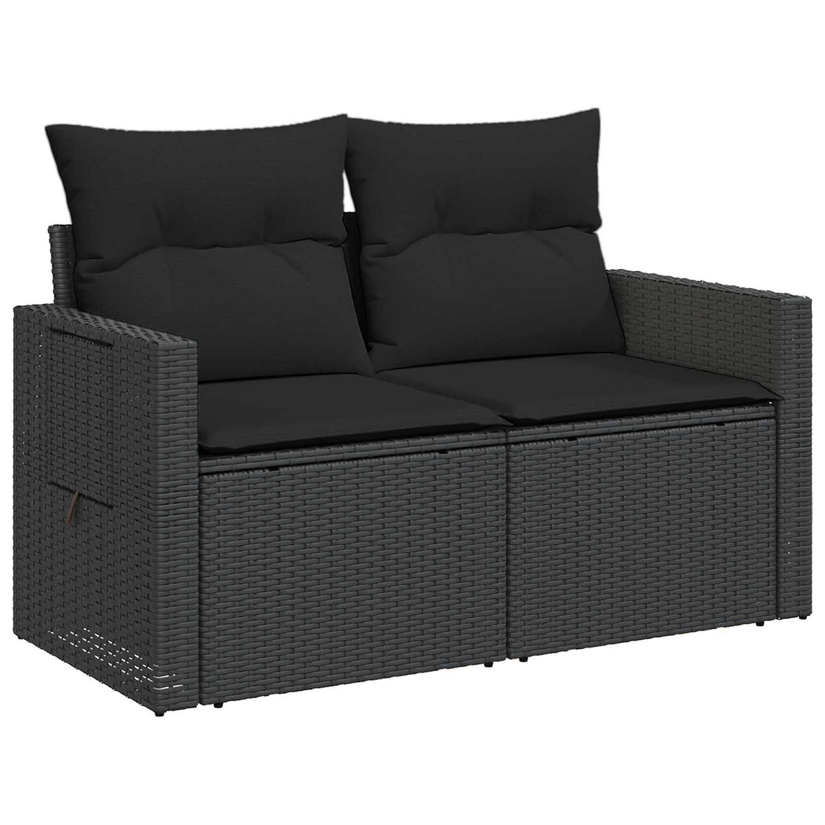 Set sofe 6 kom. Crna Poli Rattan i čelik