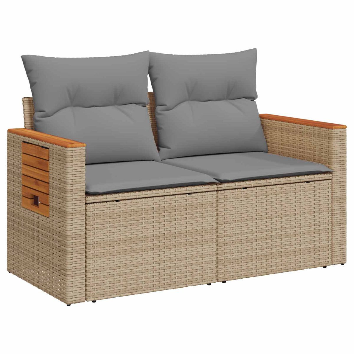 Set sofe 6 kom. Bež i svijetlo siva Poli Rattan i čelik