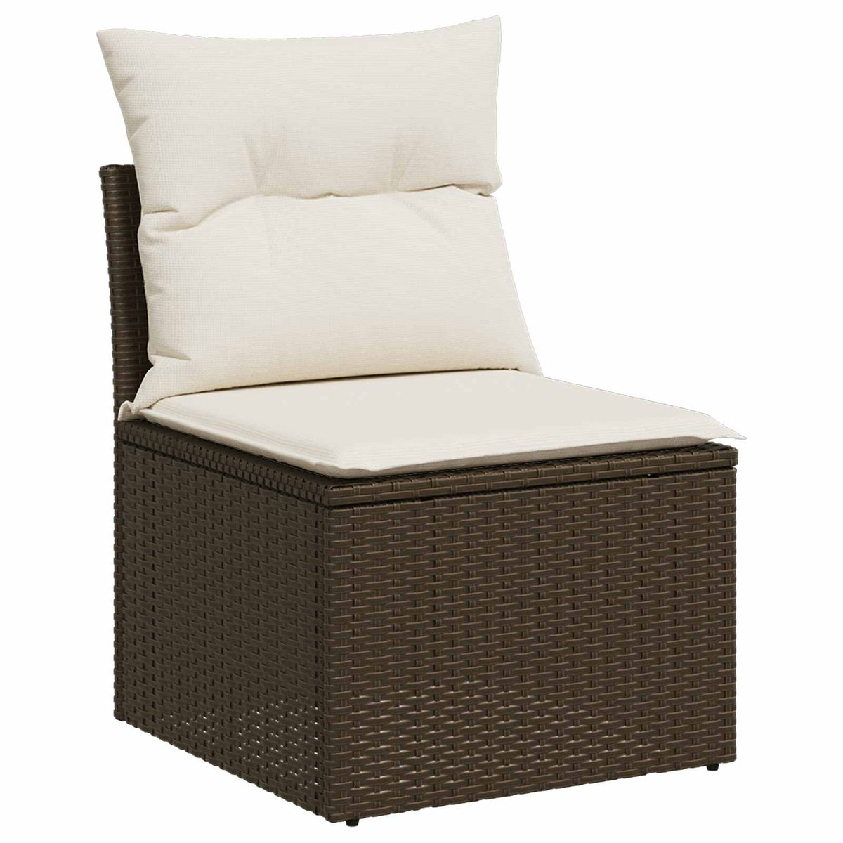 Set sofe 5 kom. Smeđa i krem bijela Poli Rattan i čelik