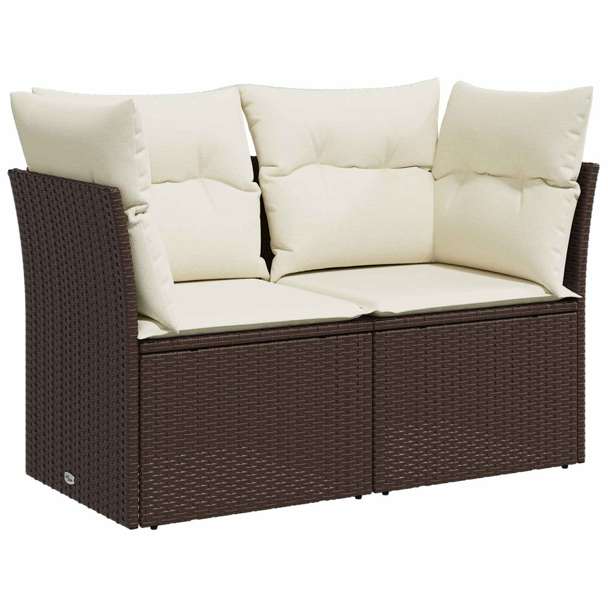 Set sofe 5 kom. Smeđa i krem bijela Poli Rattan i čelik