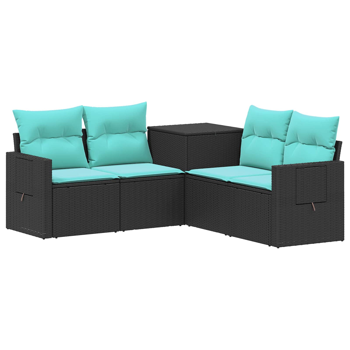Set sofe 5 kom. Crna i Plava 179 x 179 x 85 cm
