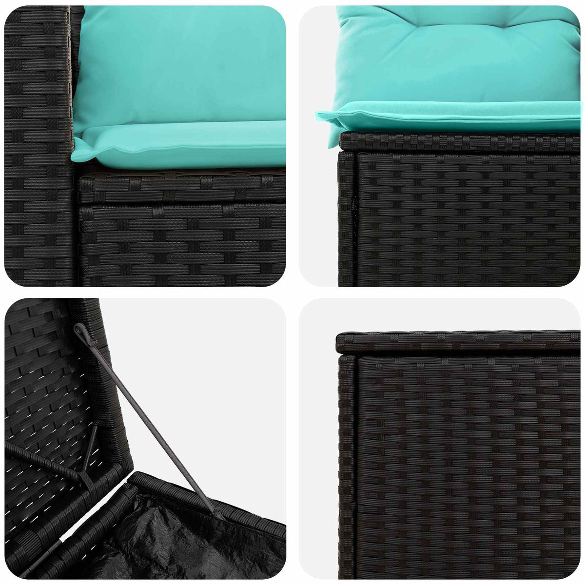 Set sofe 5 kom. Crna i Plava 200 x 200 x 85 cm