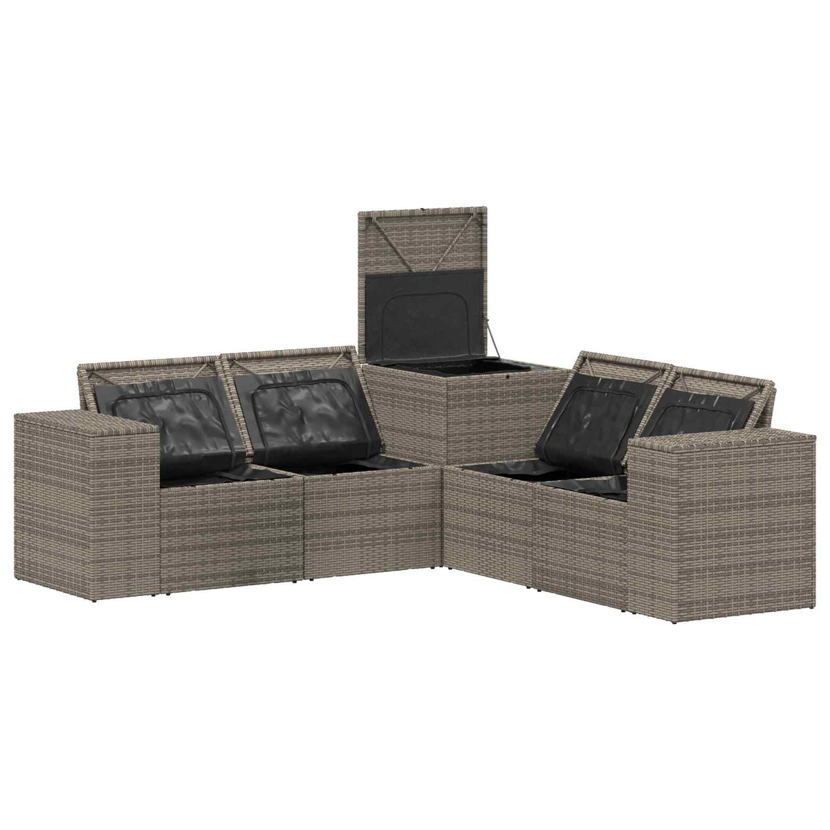 Set sofe 5 kom. Siva i tamnoplava 200 x 200 x 85 cm