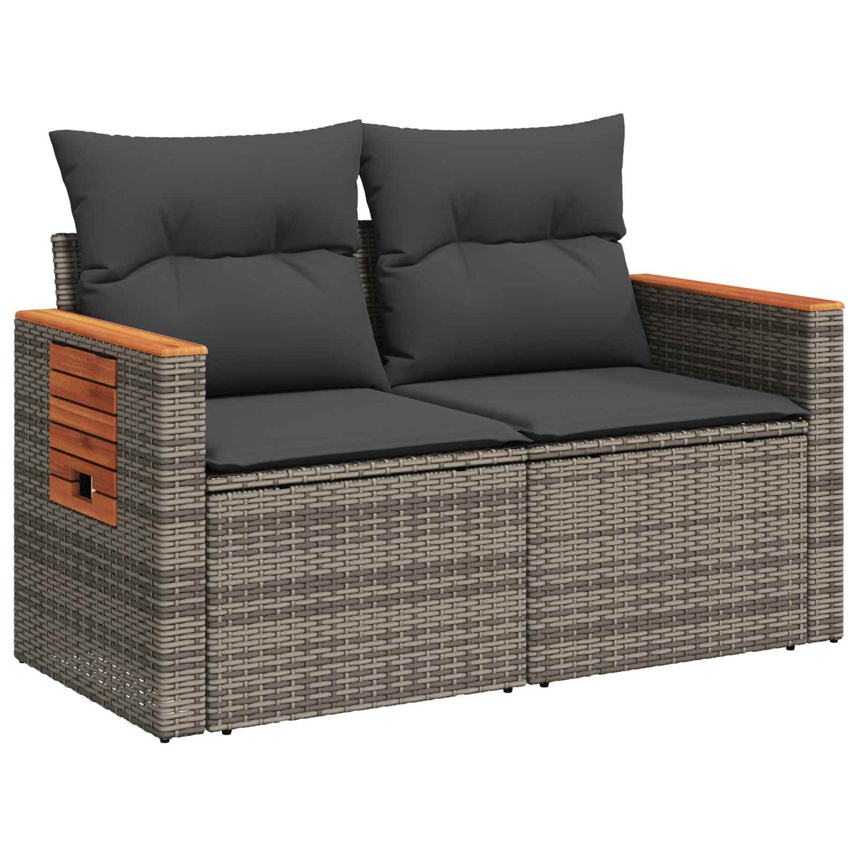 Set sofe 5 kom. Siva i tamno siva Poli Rattan i čelik