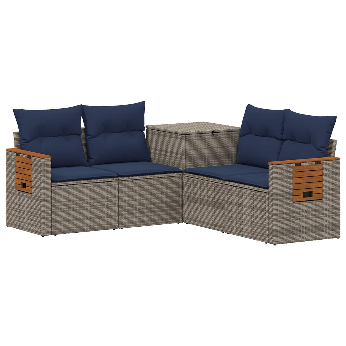 Set sofe 5 kom. Siva i tamnoplava 179 x 179 x 85 cm