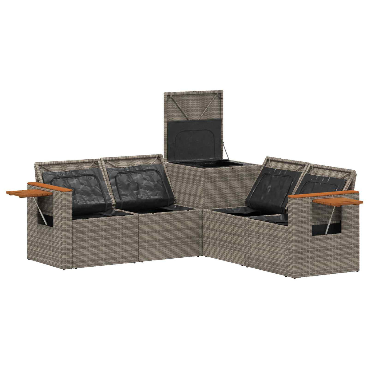 Set sofe 5 kom. Siva i tamnoplava 179 x 179 x 85 cm