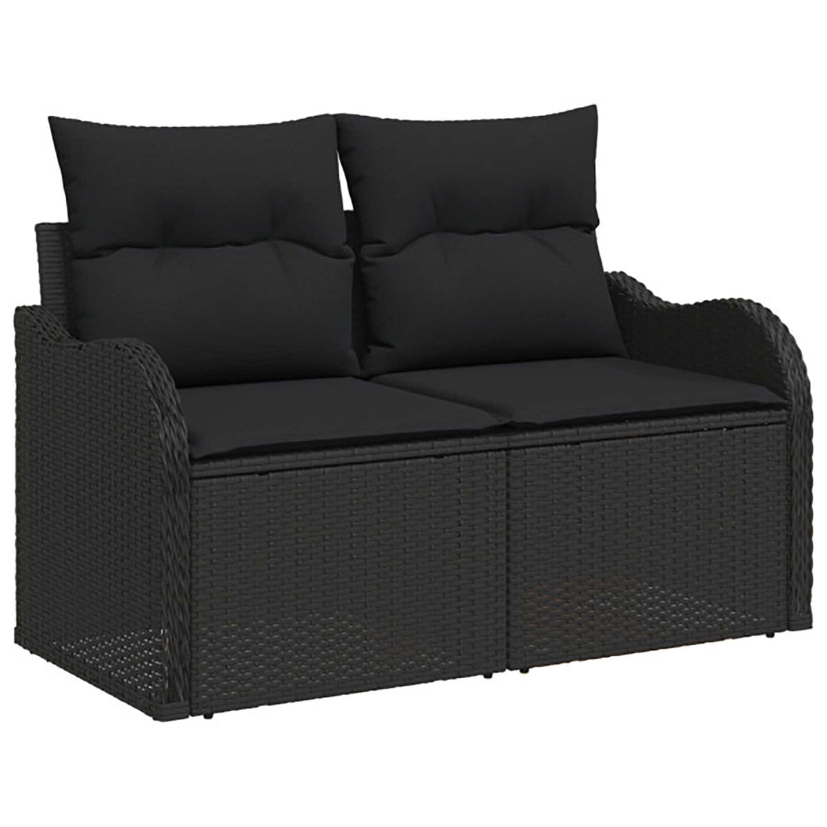 Set sofe 8 kom. Crna Poli Rattan i čelik