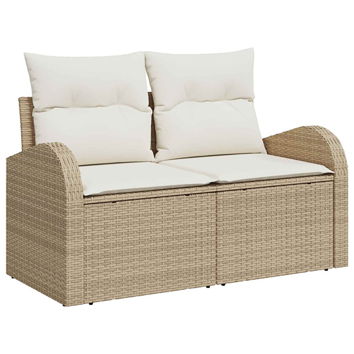 Set sofe 8 kom. Bež i krem bijela Poli Rattan i čelik