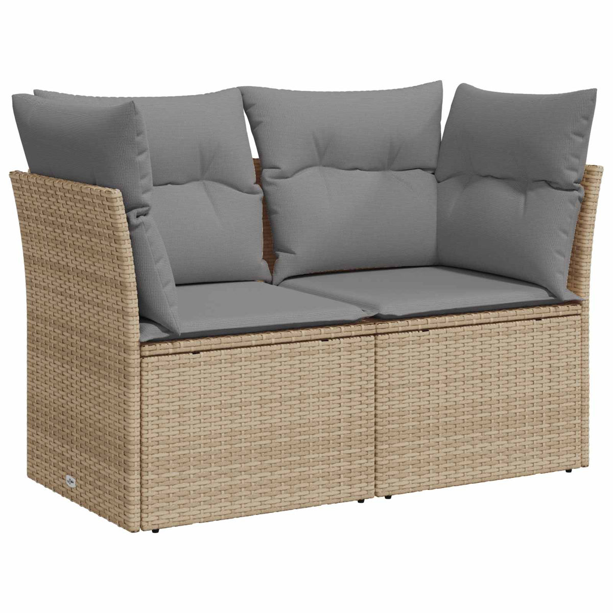 Set sofe 8 kom. Bež i svijetlo siva Poli Rattan i čelik
