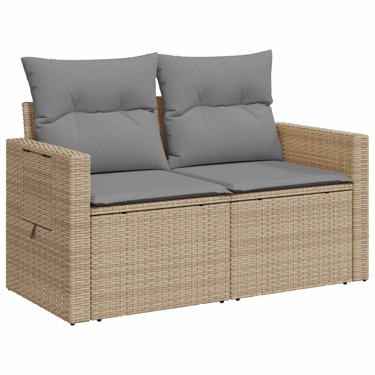 Set sofe 8 kom. Bež i svijetlo siva Poli Rattan i čelik