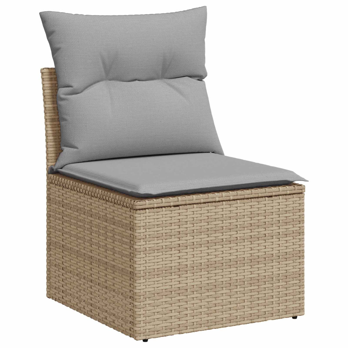 Set sofe 8 kom. Bež i svijetlo siva Poli Rattan i čelik