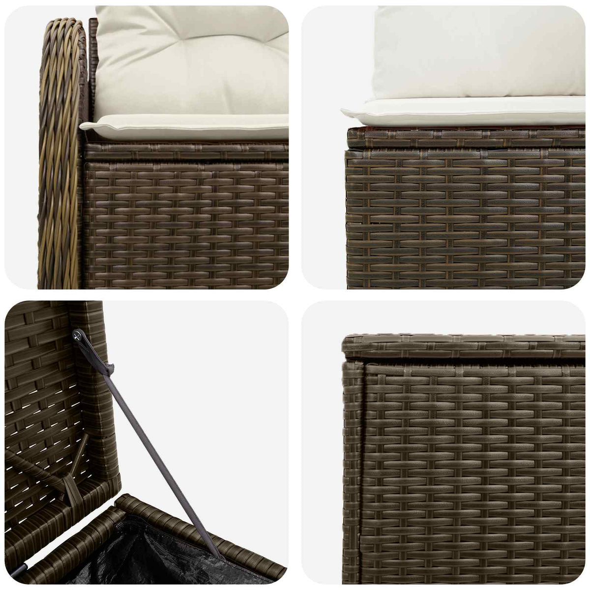 Set sofe 7 kom. Smeđa i krem bijela 121 x 62 x 69 cm