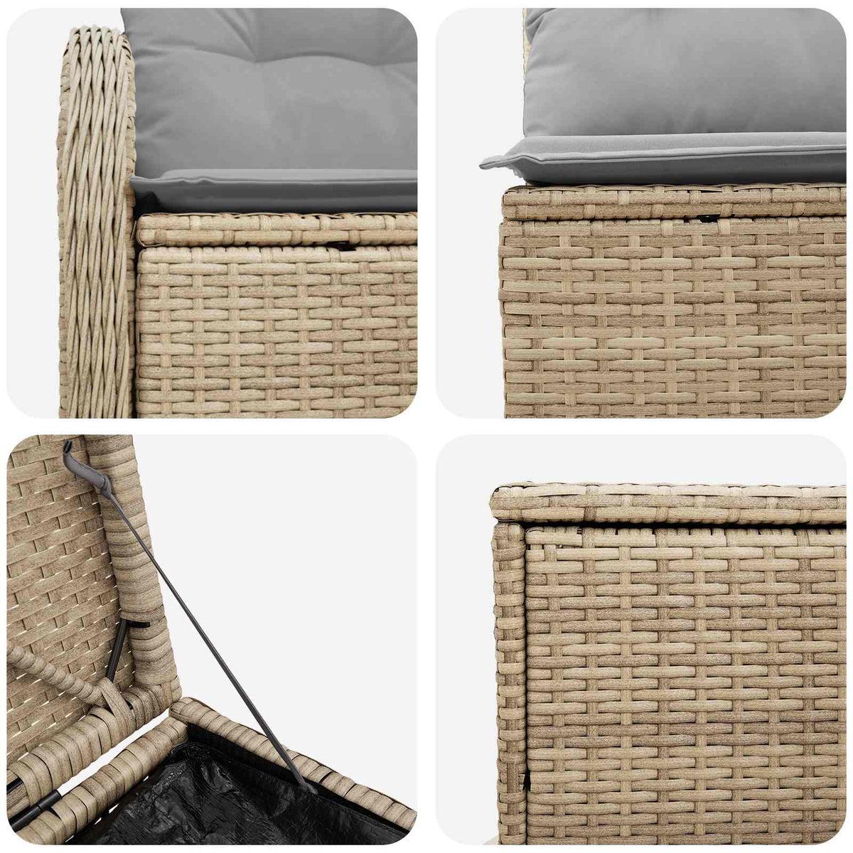 Set sofe 7 kom. Bež i svijetlo siva 121 x 62 x 69 cm