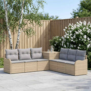 Set sofe 7 kom. Bež i svijetlo siva 121 x 62 x 69 cm