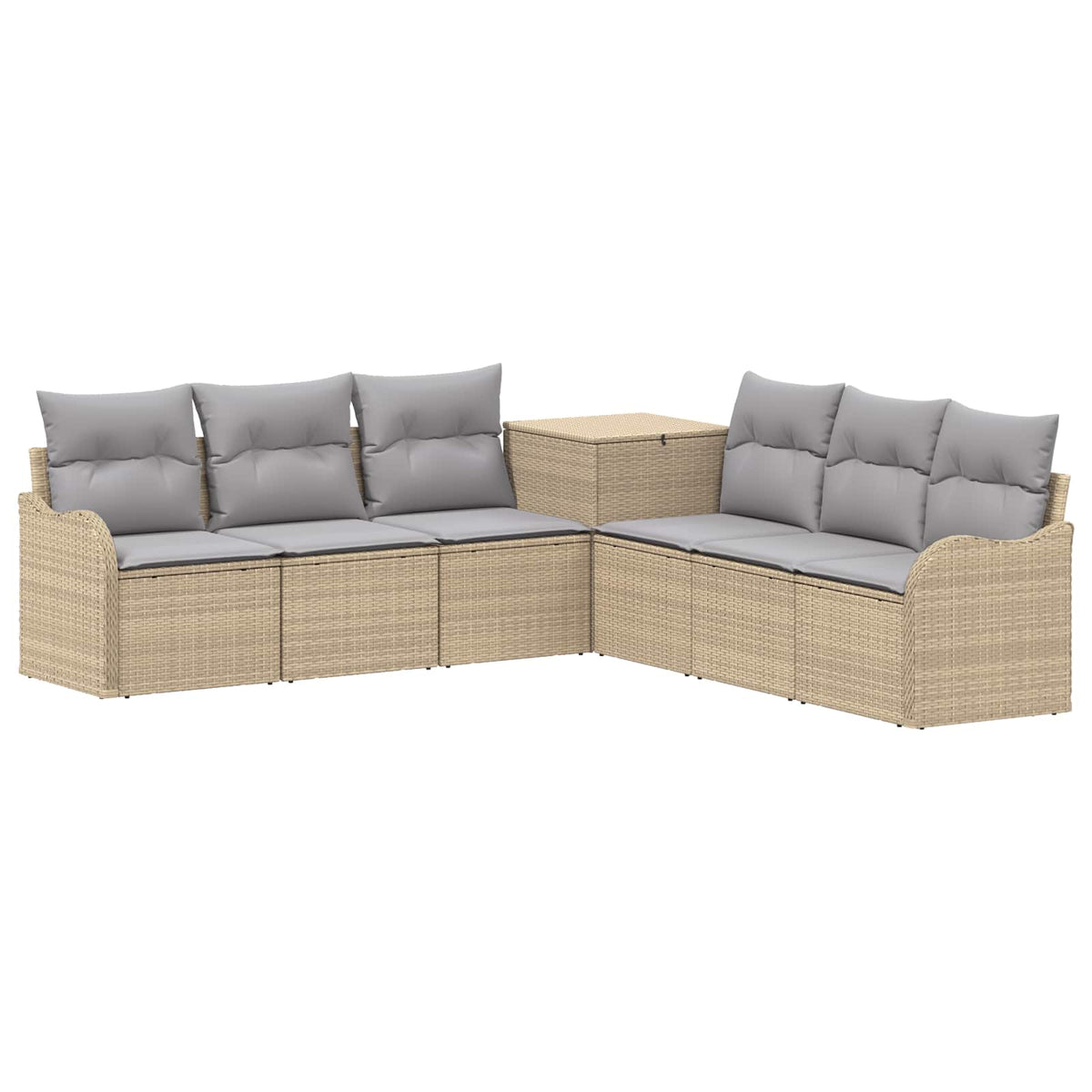 Set sofe 7 kom. Bež i svijetlo siva 121 x 62 x 69 cm