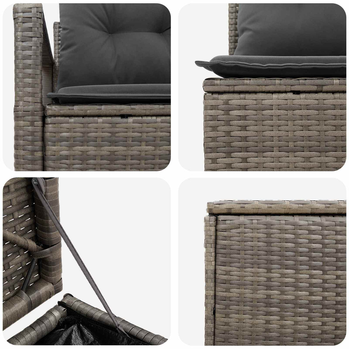 Set sofe 7 kom. Siva i tamno siva 120 x 62 x 69 cm