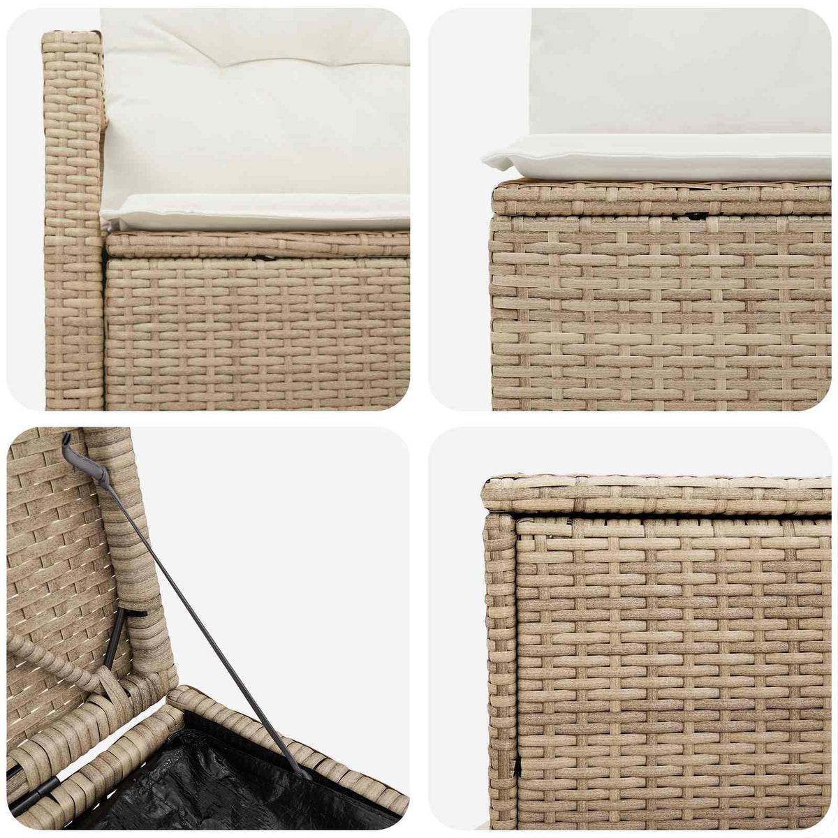 Set sofe 7 kom. Bež i krem bijela 120 x 62 x 69 cm