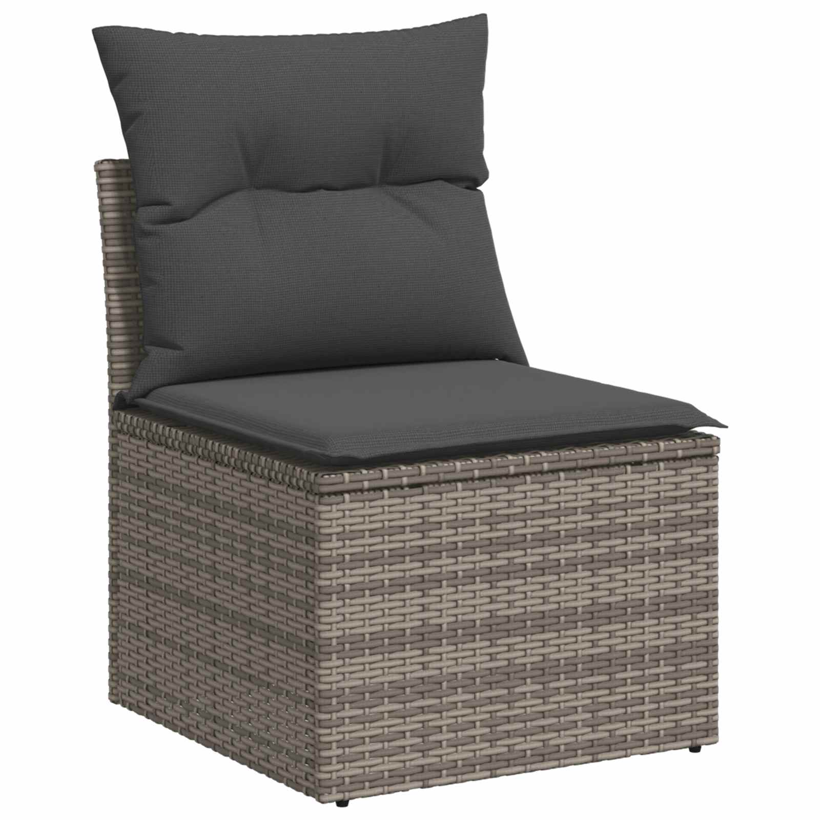 Set sofe 7 pcs Siva i tamno siva Poli Rattan i čelik