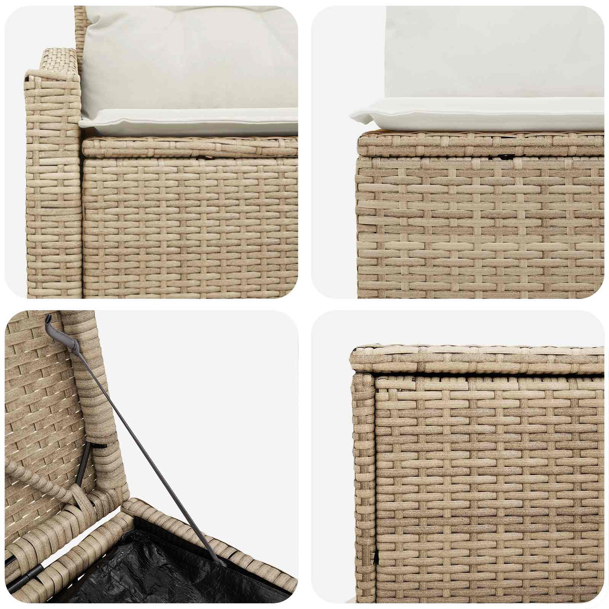 Set sofe 7 kom. Bež i krem bijela 123 x 62 x 69 cm