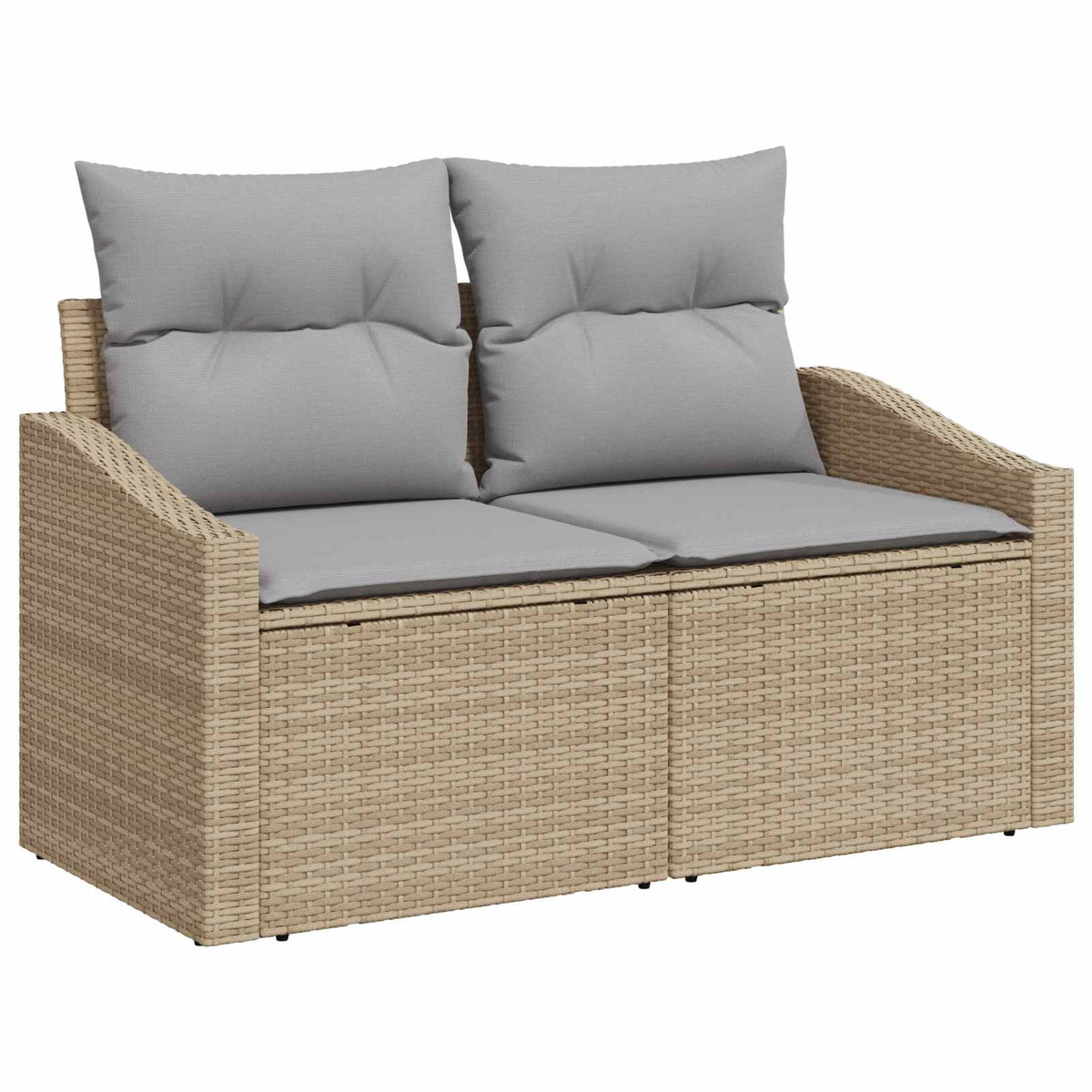 Set sofe 7 pcs Bež i svijetlo siva Poli Rattan i čelik