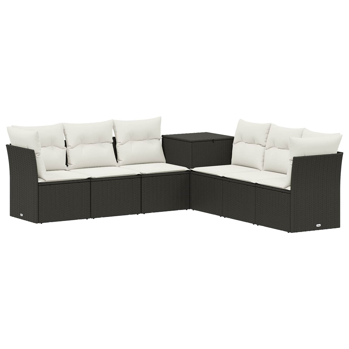 Set sofe 7 pcs Smeđa i crvena Poli Rattan i čelik