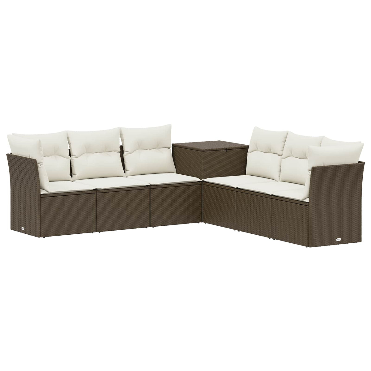 Set sofe 7 kom. Smeđa i krem bijela 234 x 234 x 85 cm