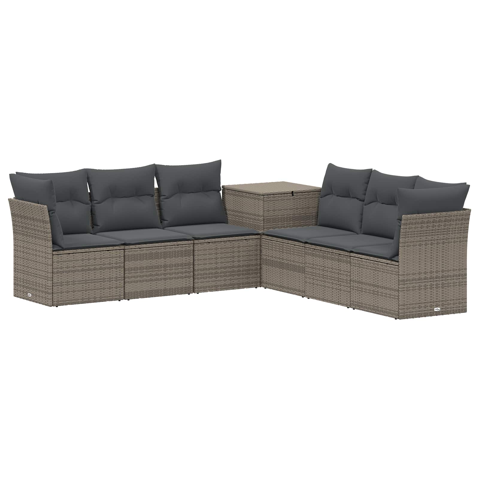 Set sofe 7 pcs Siva i tamno siva Poli Rattan i čelik