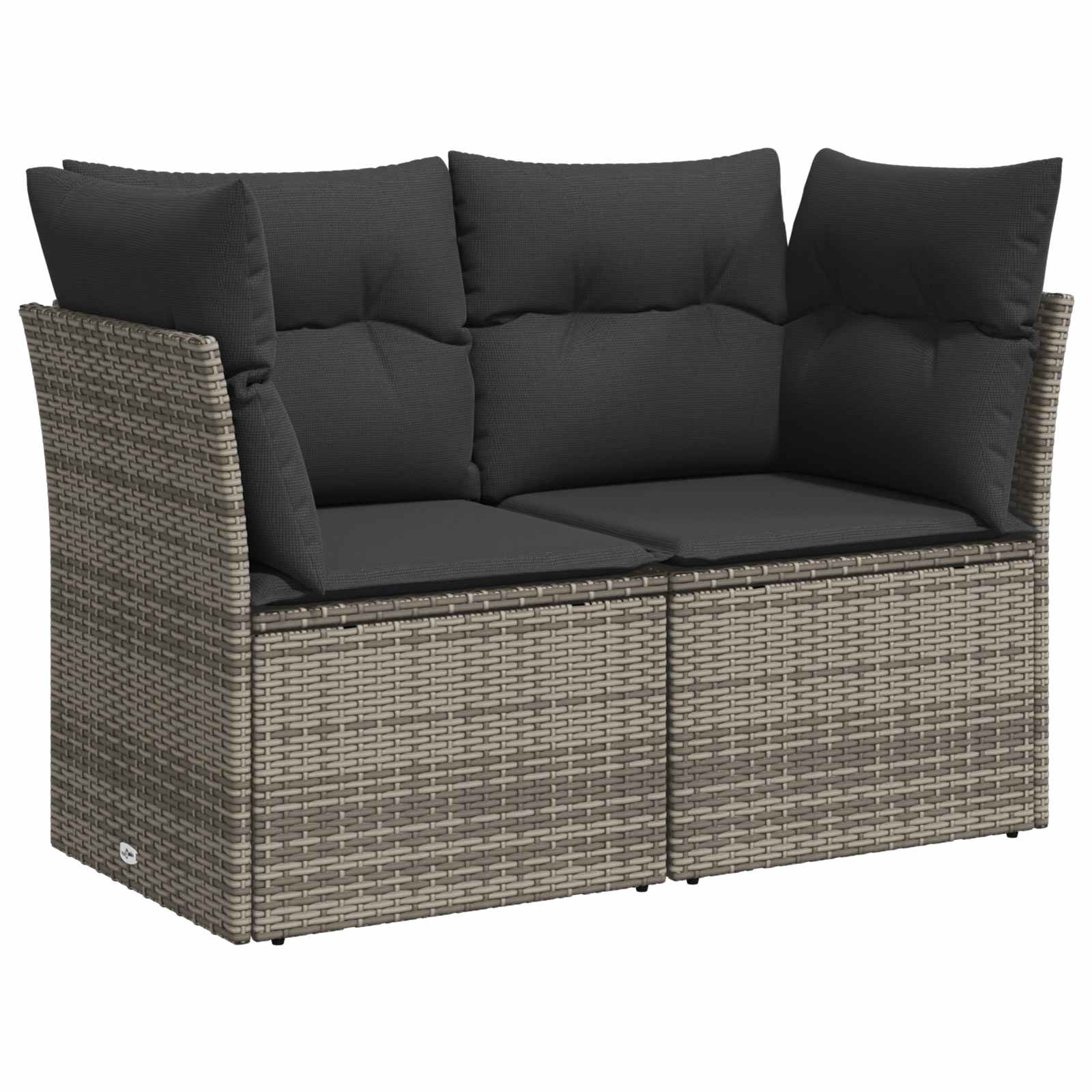 Set sofe 7 pcs Siva i tamno siva Poli Rattan i čelik