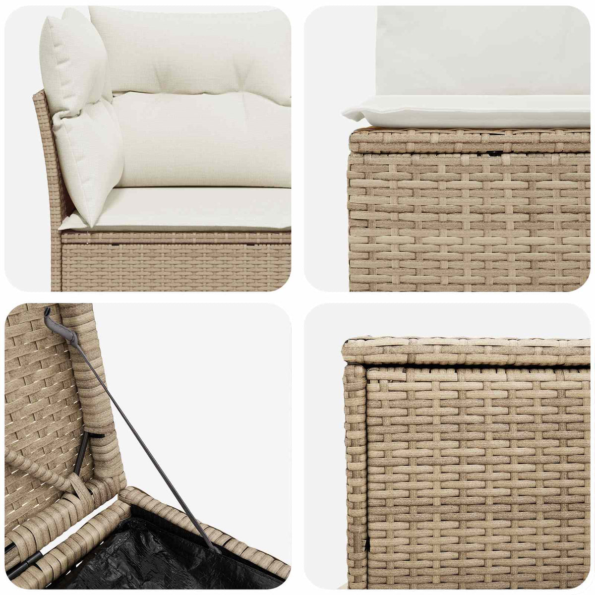 Set sofe 7 kom. Bež i krem bijela 234 x 234 x 85 cm