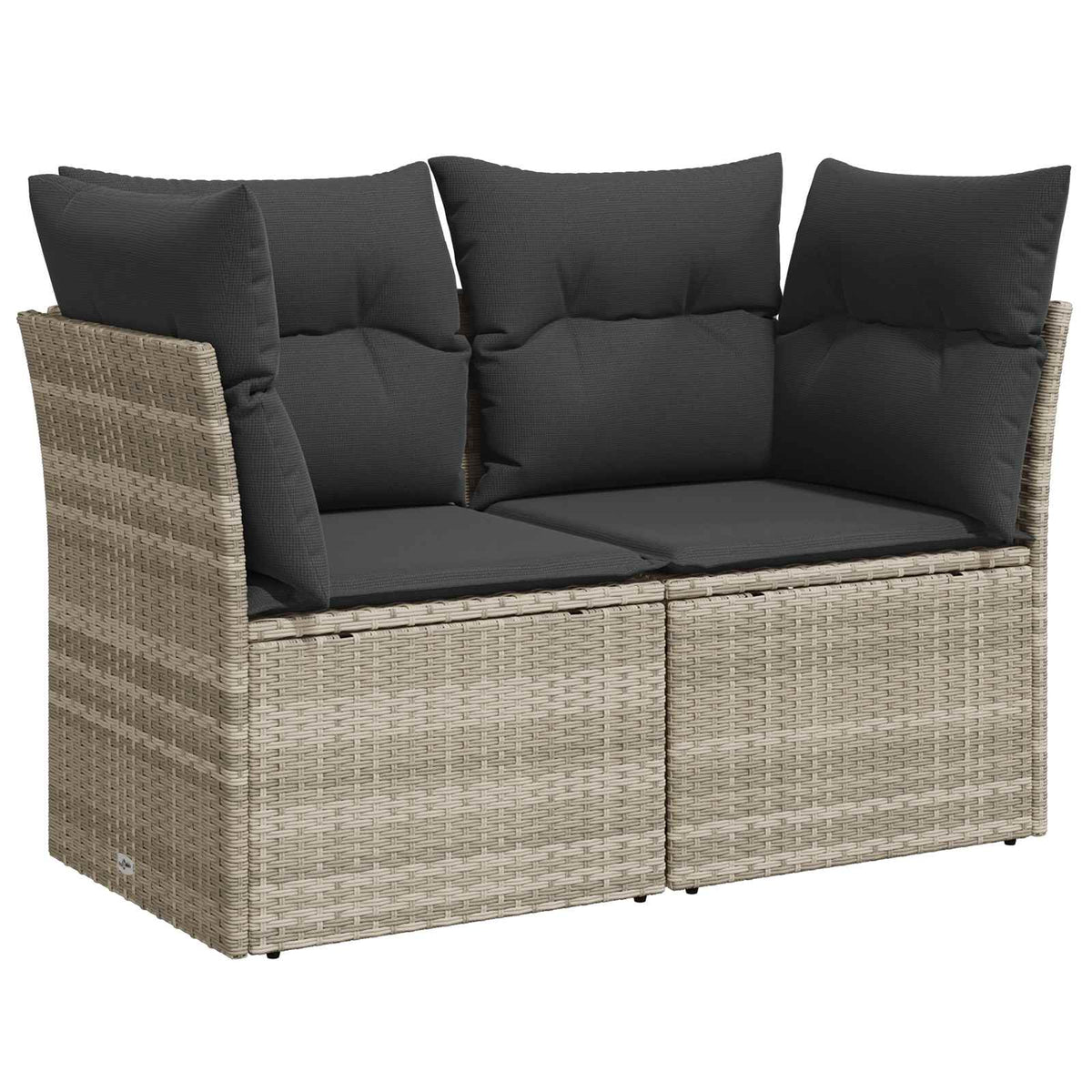 Set sofe 7 pcs Svijetlo siva i tamno siva Poli Rattan i čelik