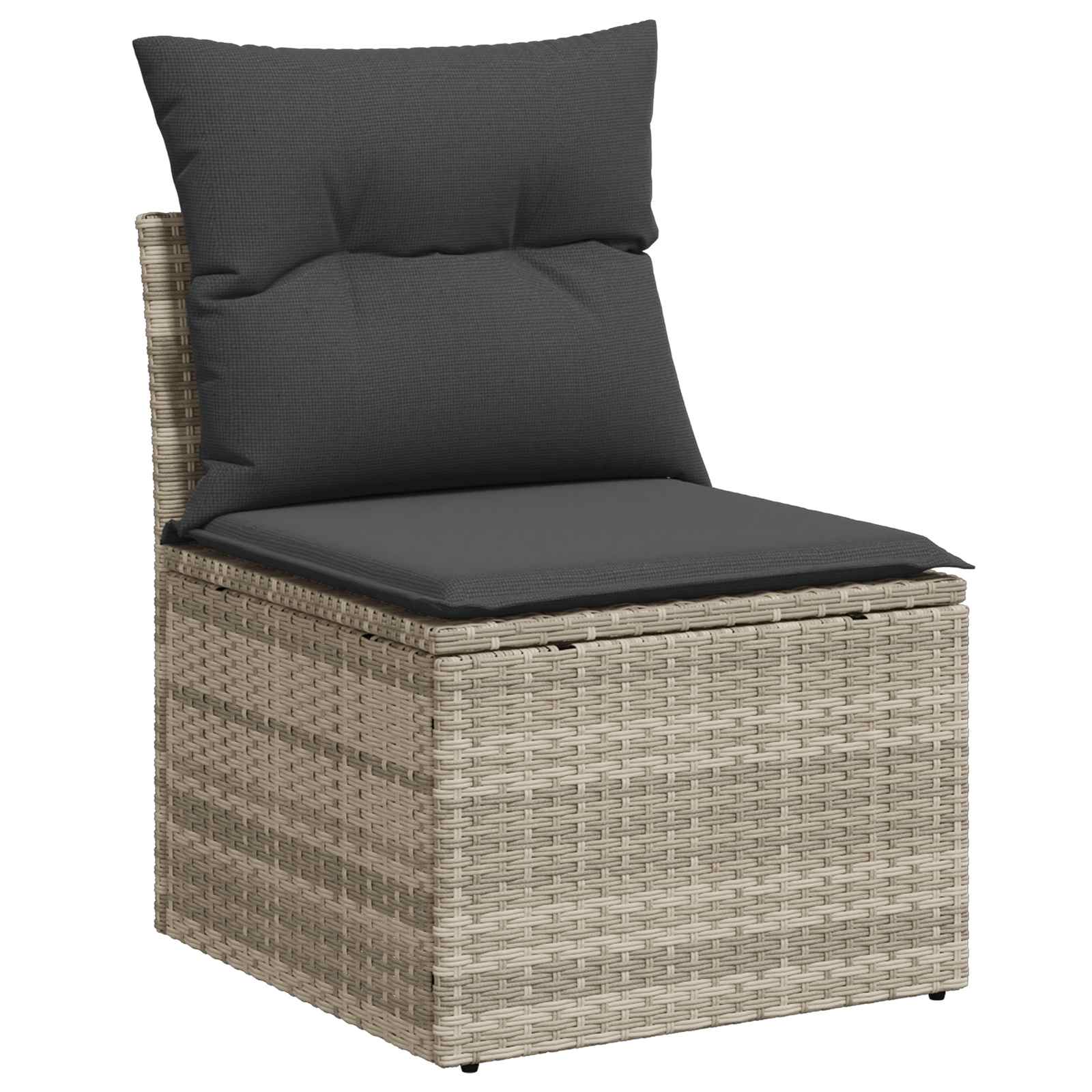 Set sofe 7 pcs Svijetlo siva i tamno siva Poli Rattan i čelik
