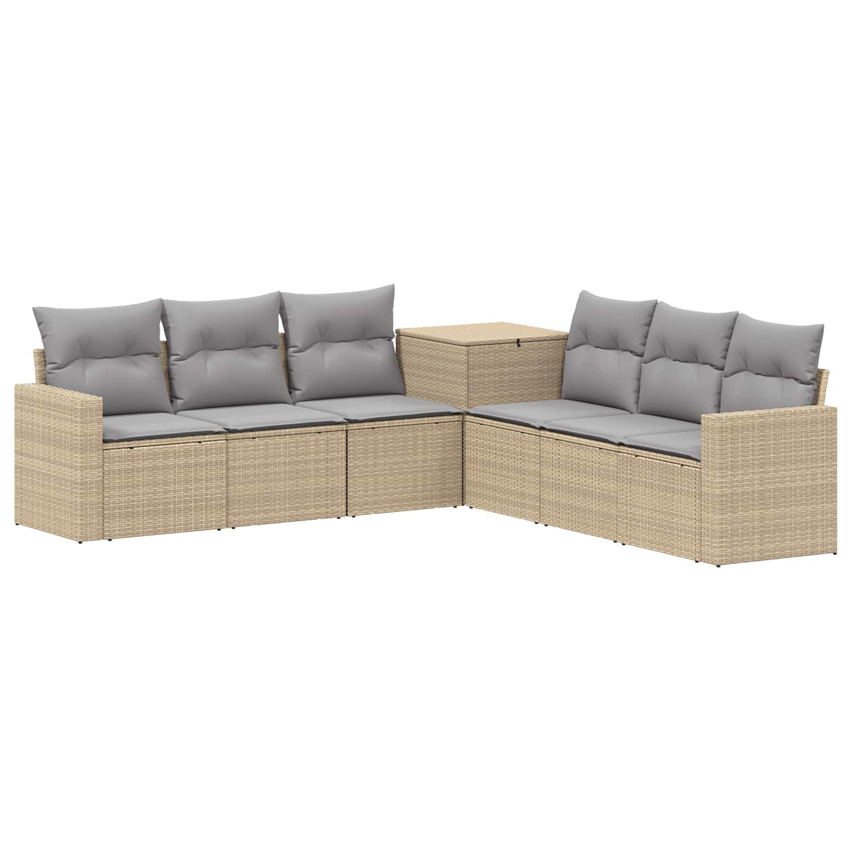Set sofe 7 kom. Bež i svijetlo siva 55 x 55 x 69 cm
