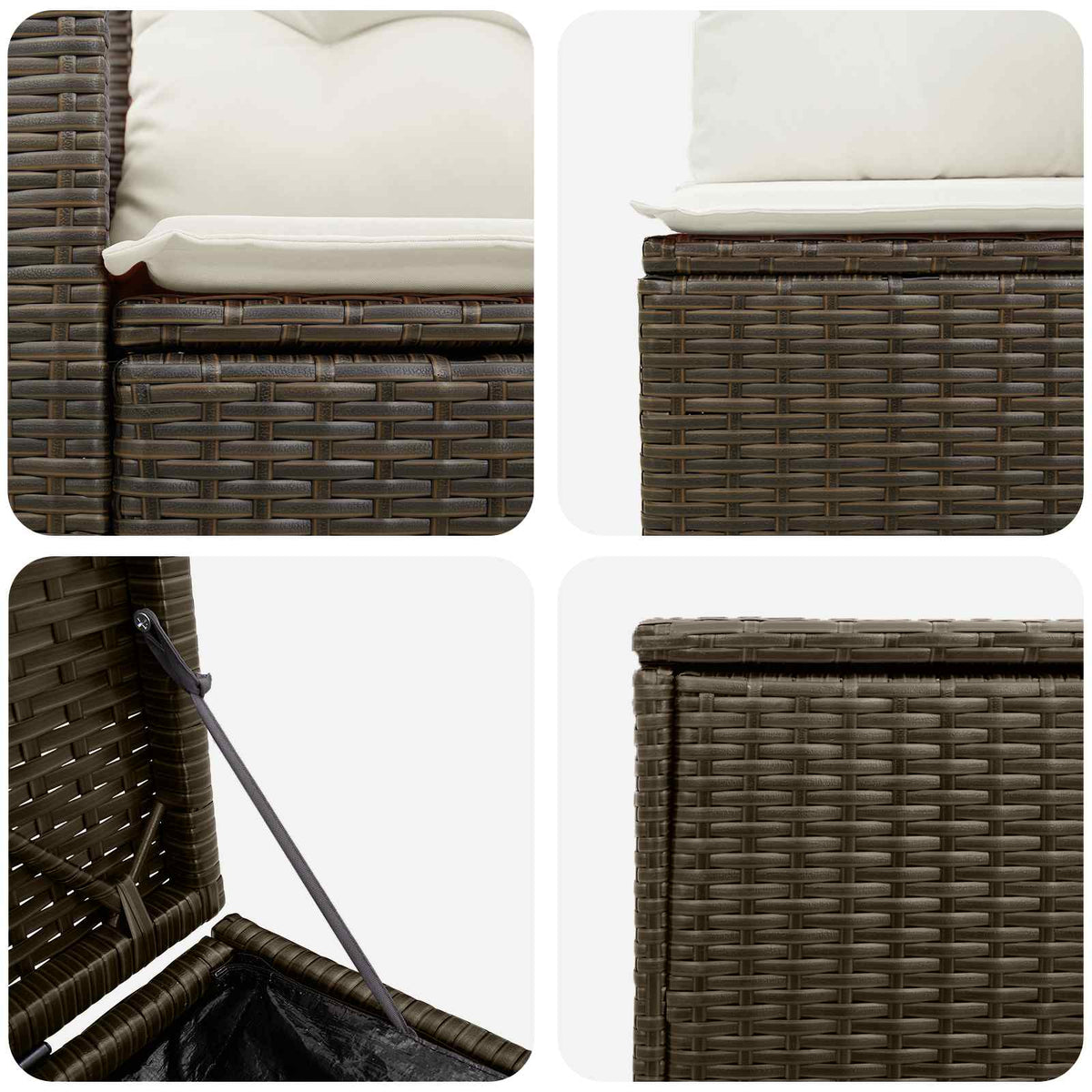 Set sofe 7 kom. Smeđa i krem bijela 234 x 234 x 85 cm
