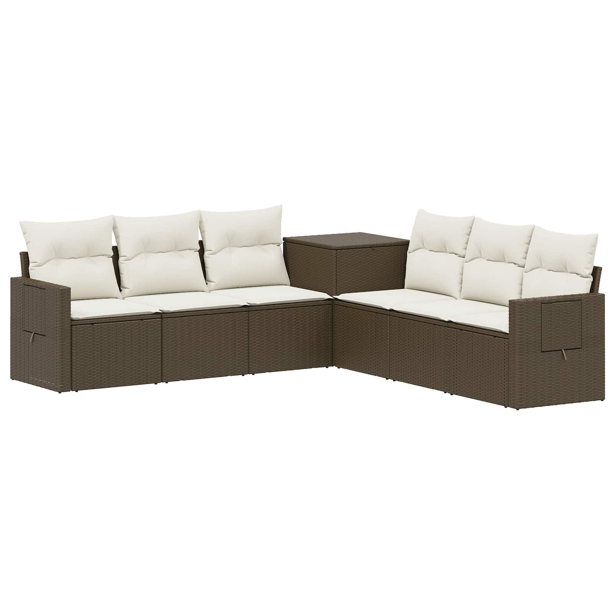 Set sofe 7 kom. Smeđa i krem bijela 234 x 234 x 85 cm