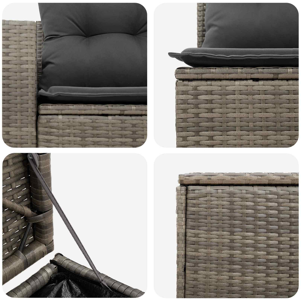 Set sofe 7 kom. Siva i tamno siva 234 x 234 x 85 cm