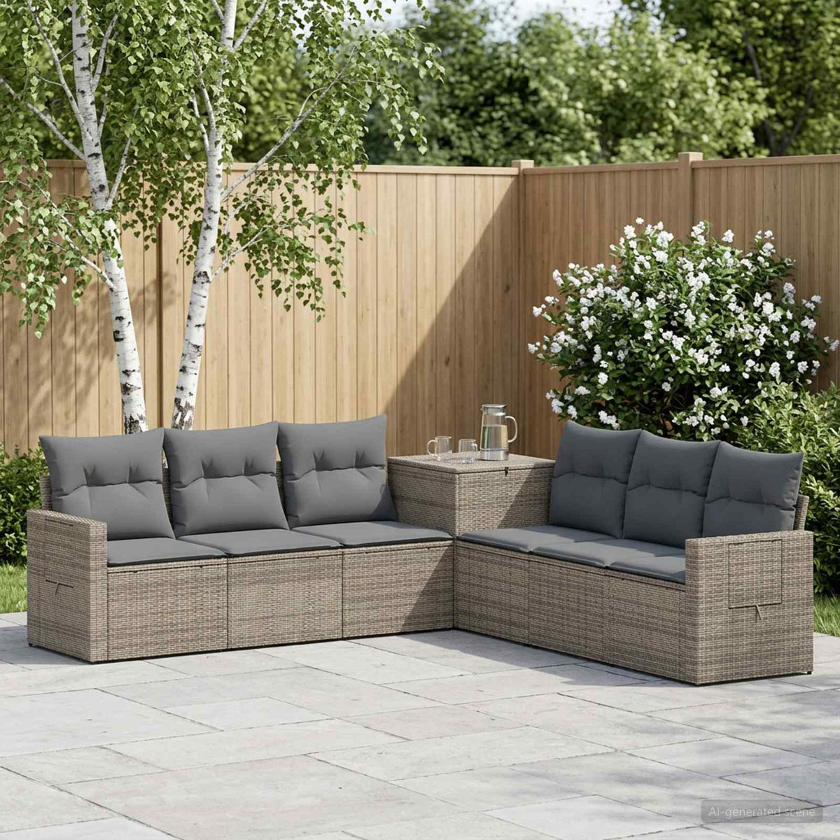 Set sofe 7 kom. Siva i tamno siva 234 x 234 x 85 cm