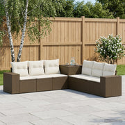 Set sofe 7 kom. Smeđa i krem bijela 55 x 55 x 69 cm 255 x 255 x 85 cm