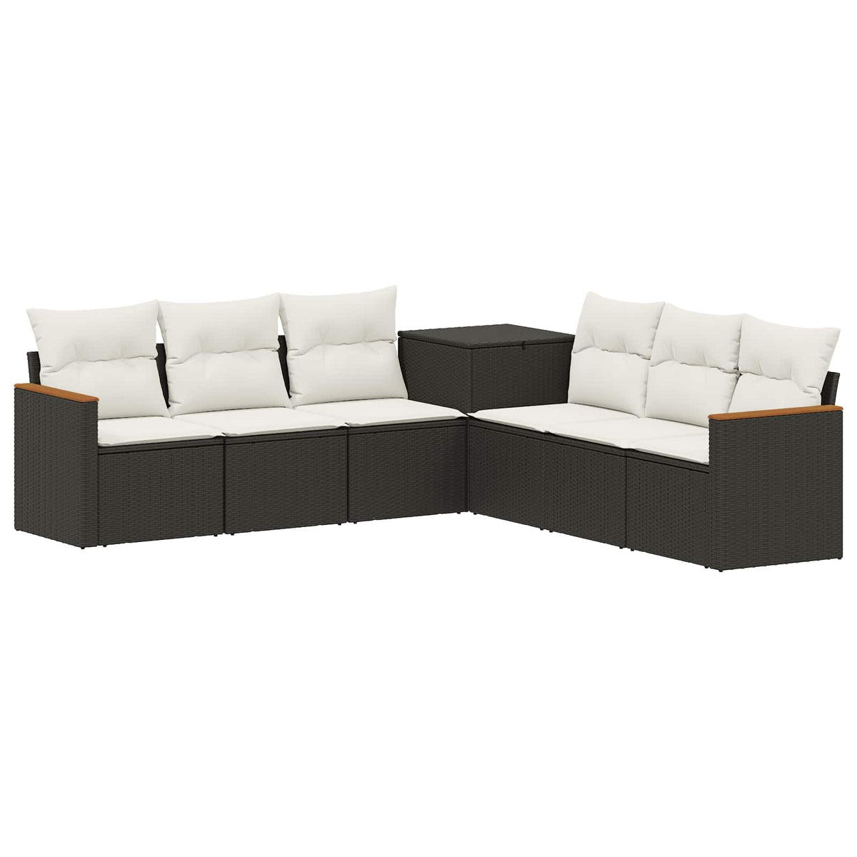 Set sofe 7 kom. Crna i krem-bijela 123 x 62 x 69 cm