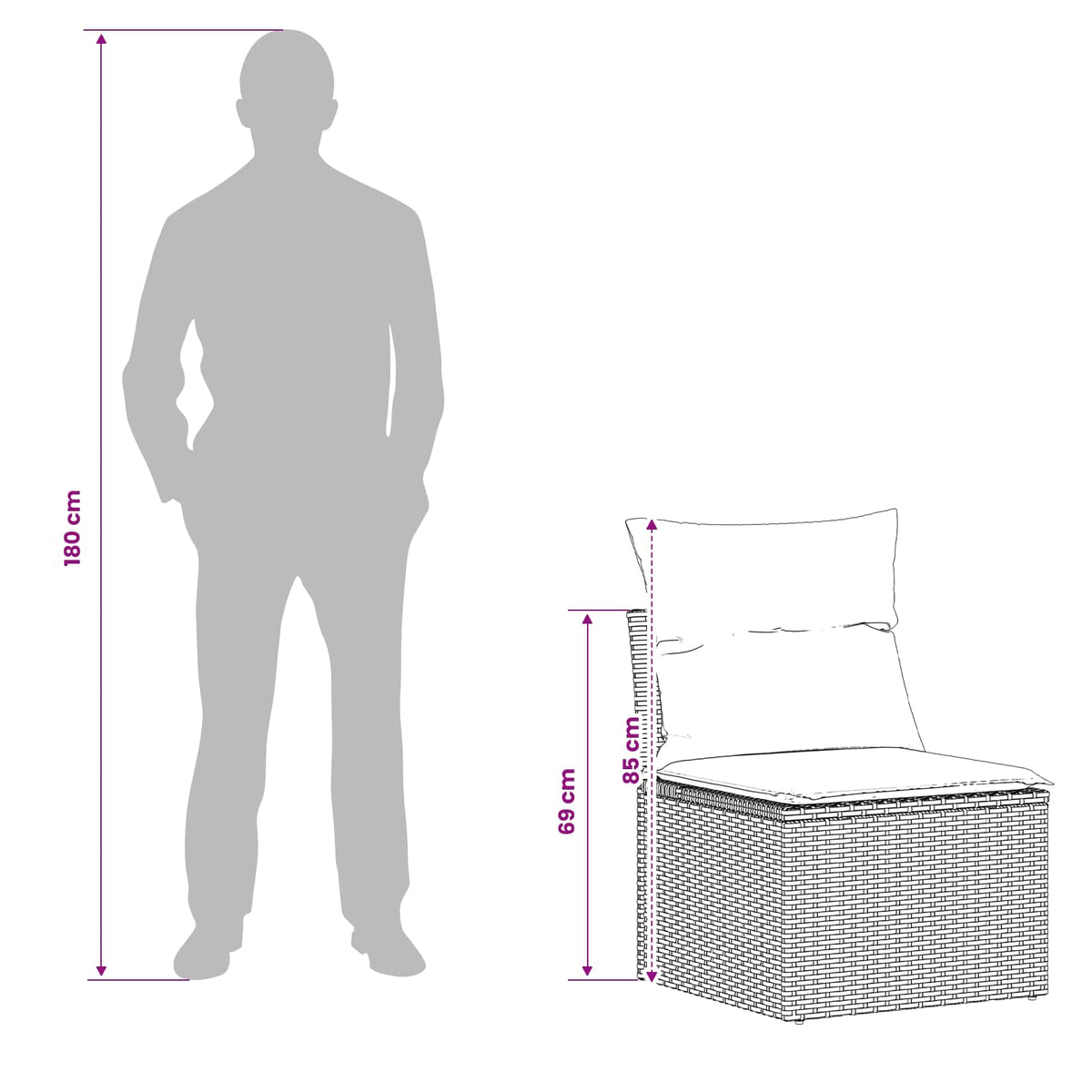 Set sofe 7 kom. Crna i krem-bijela 118 x 62 x 69 cm