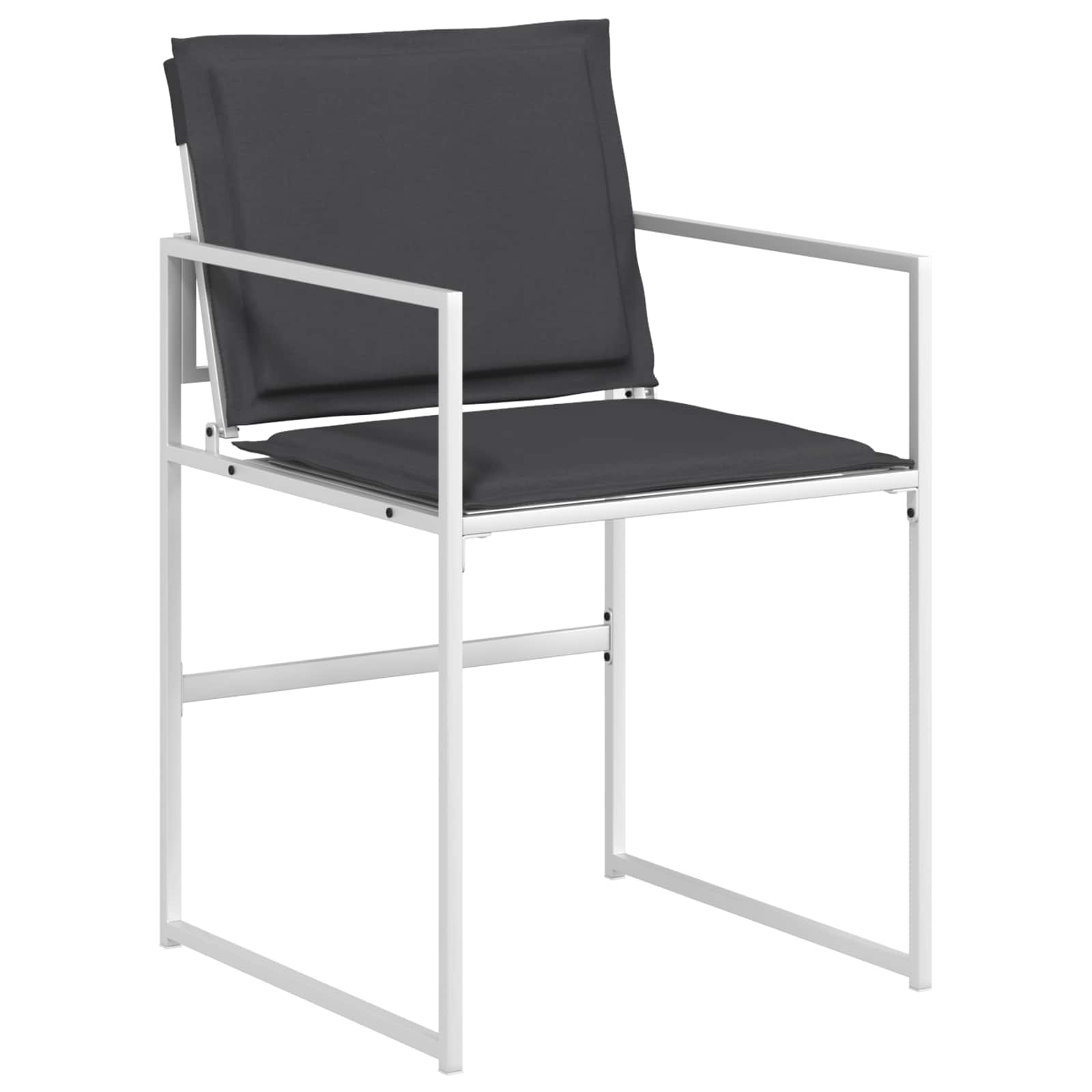 Vrtni set za objed 5 pcs Bijela i antracit 80 x 80 x 73 cm