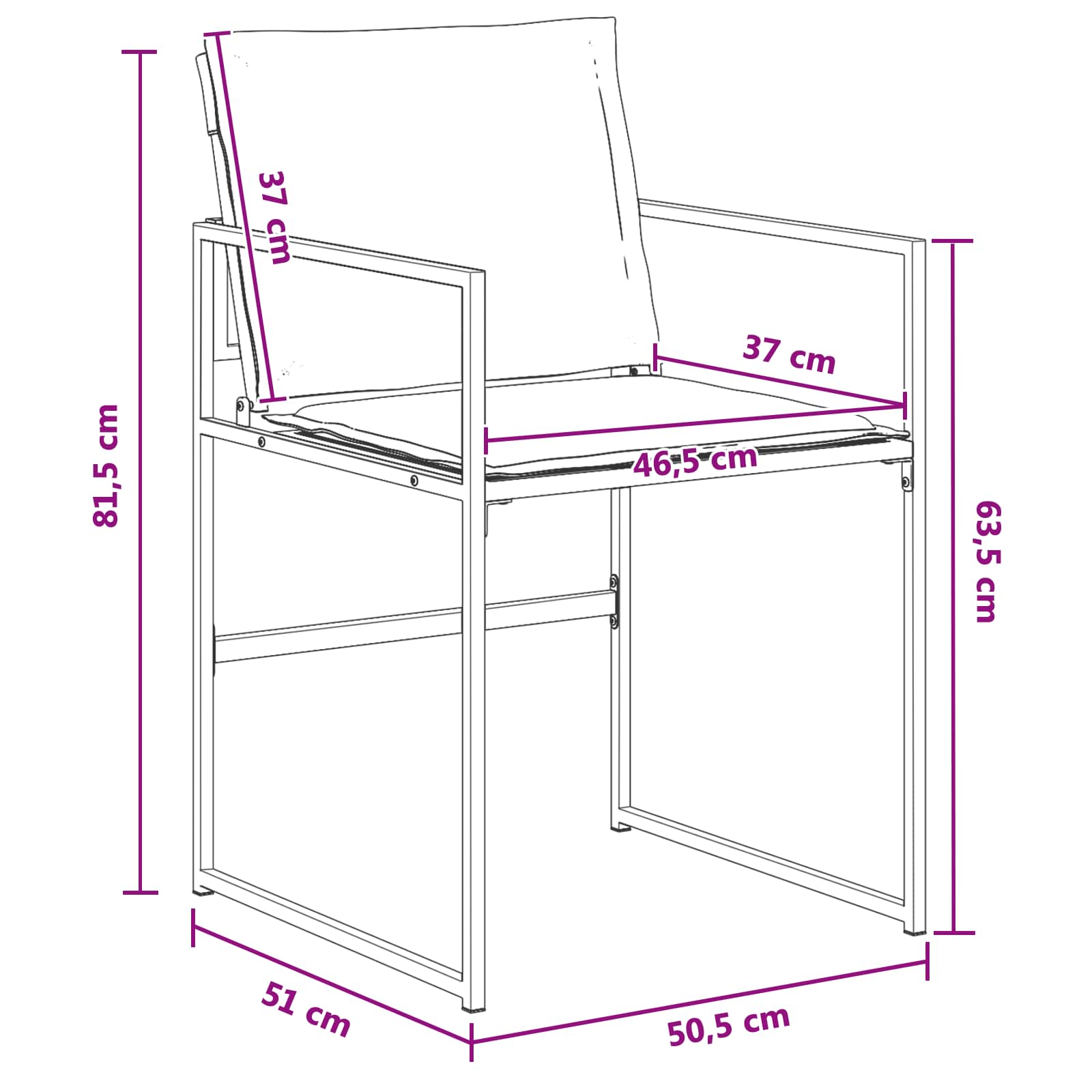 Vrtni set za objed 5 pcs Bijela i antracit 80 x 80 x 73 cm