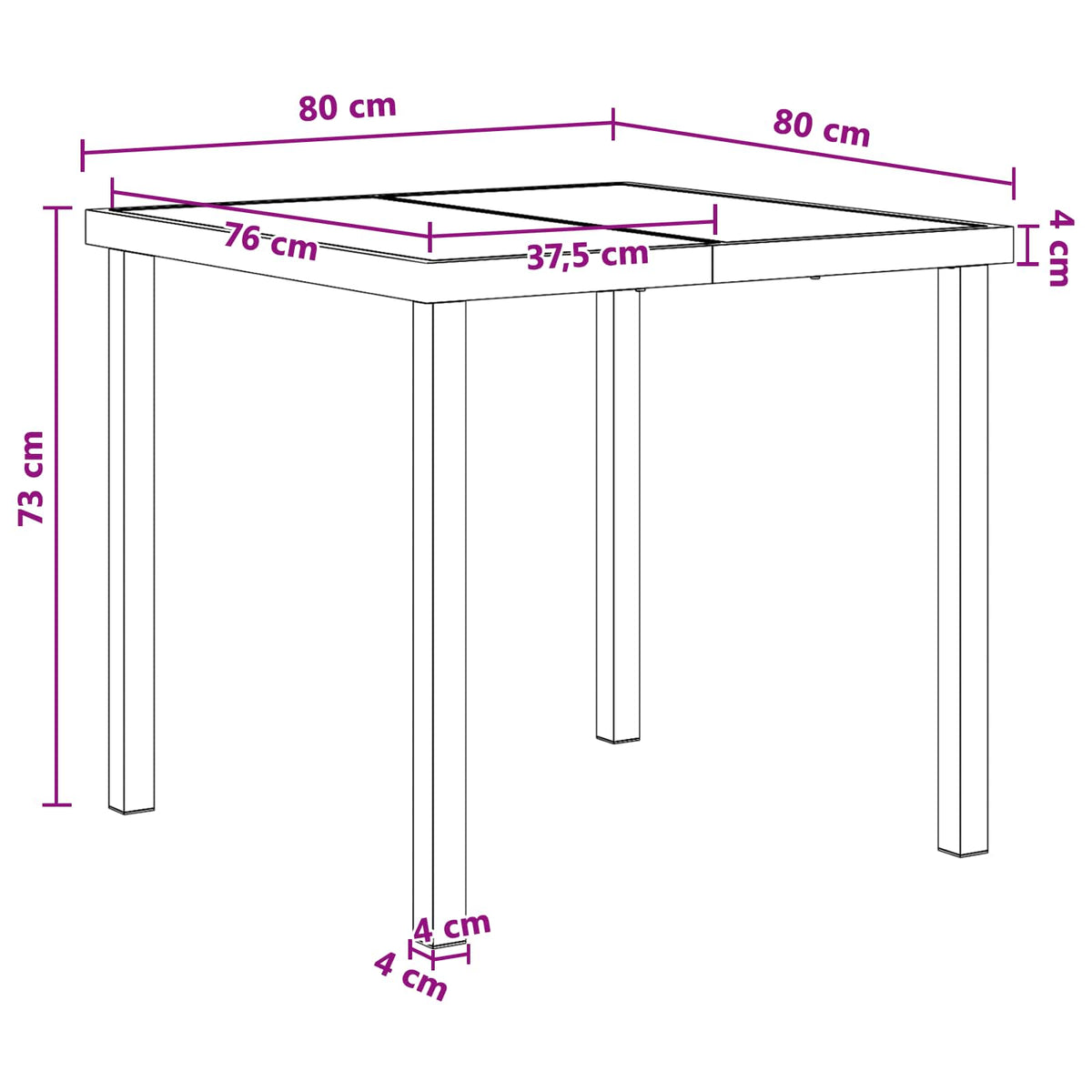Vrtni set za objed 5 pcs Crna Textilene i čelik