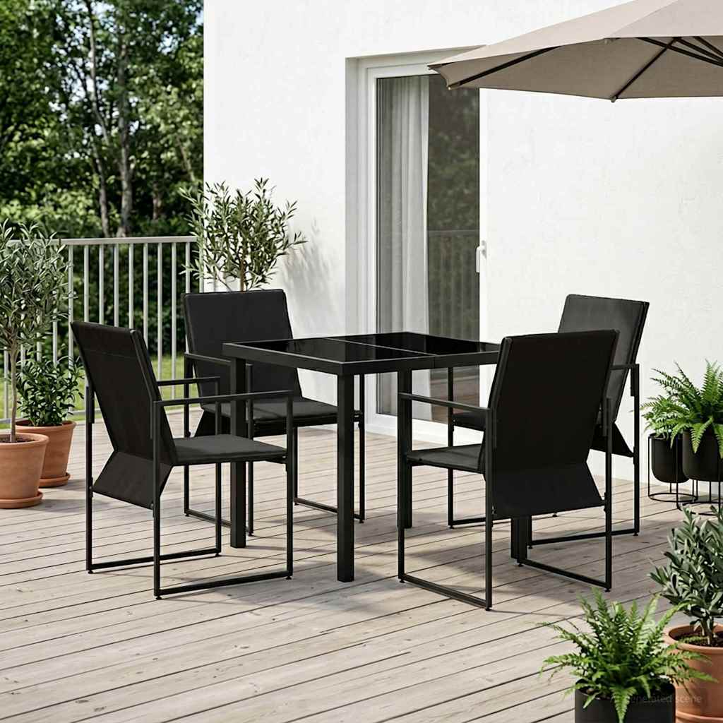 Vrtni set za objed 5 pcs Crna i antracit 80 x 80 x 73 cm