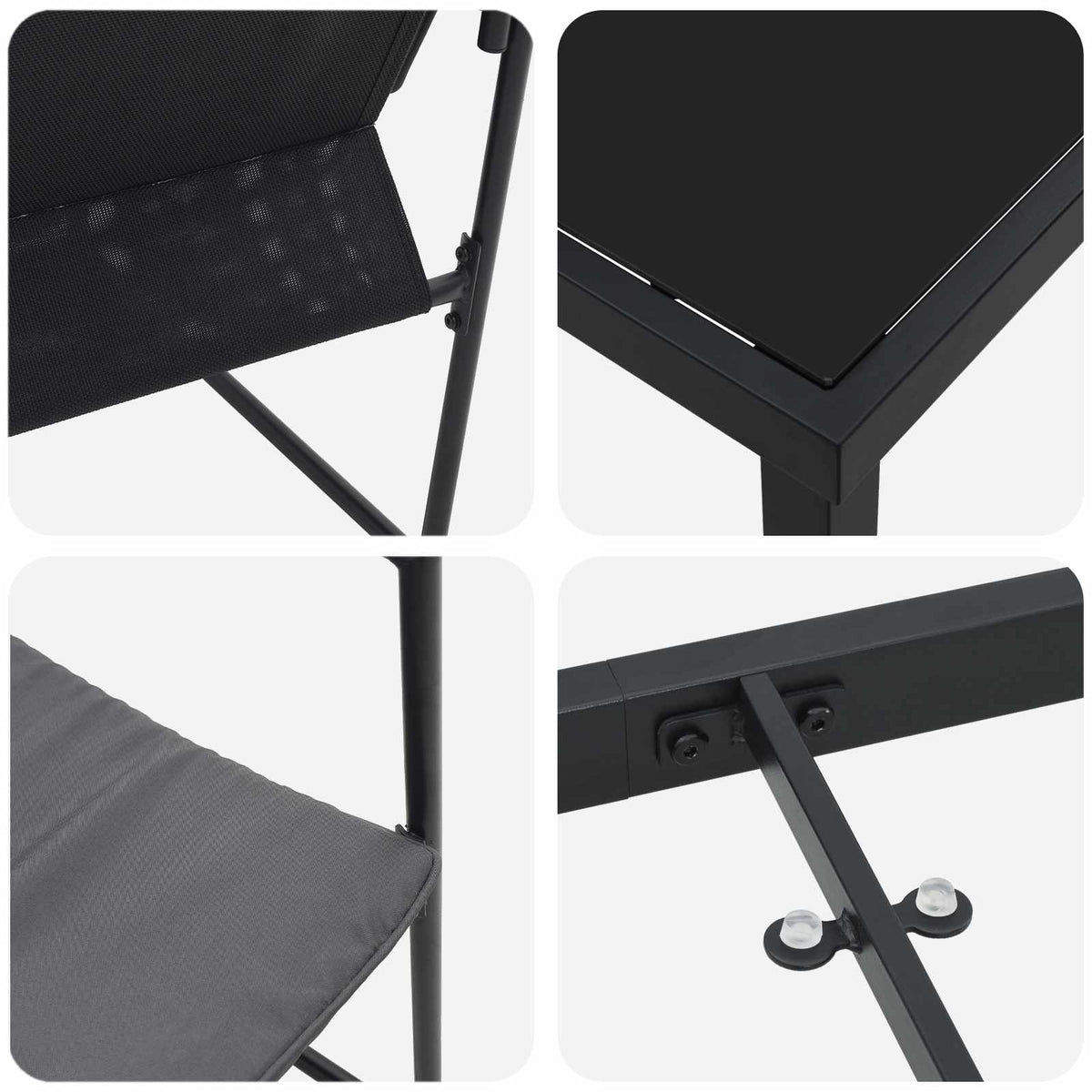 Vrtni set za objed 5 pcs Crna i antracit 140 x 70 x 73 cm