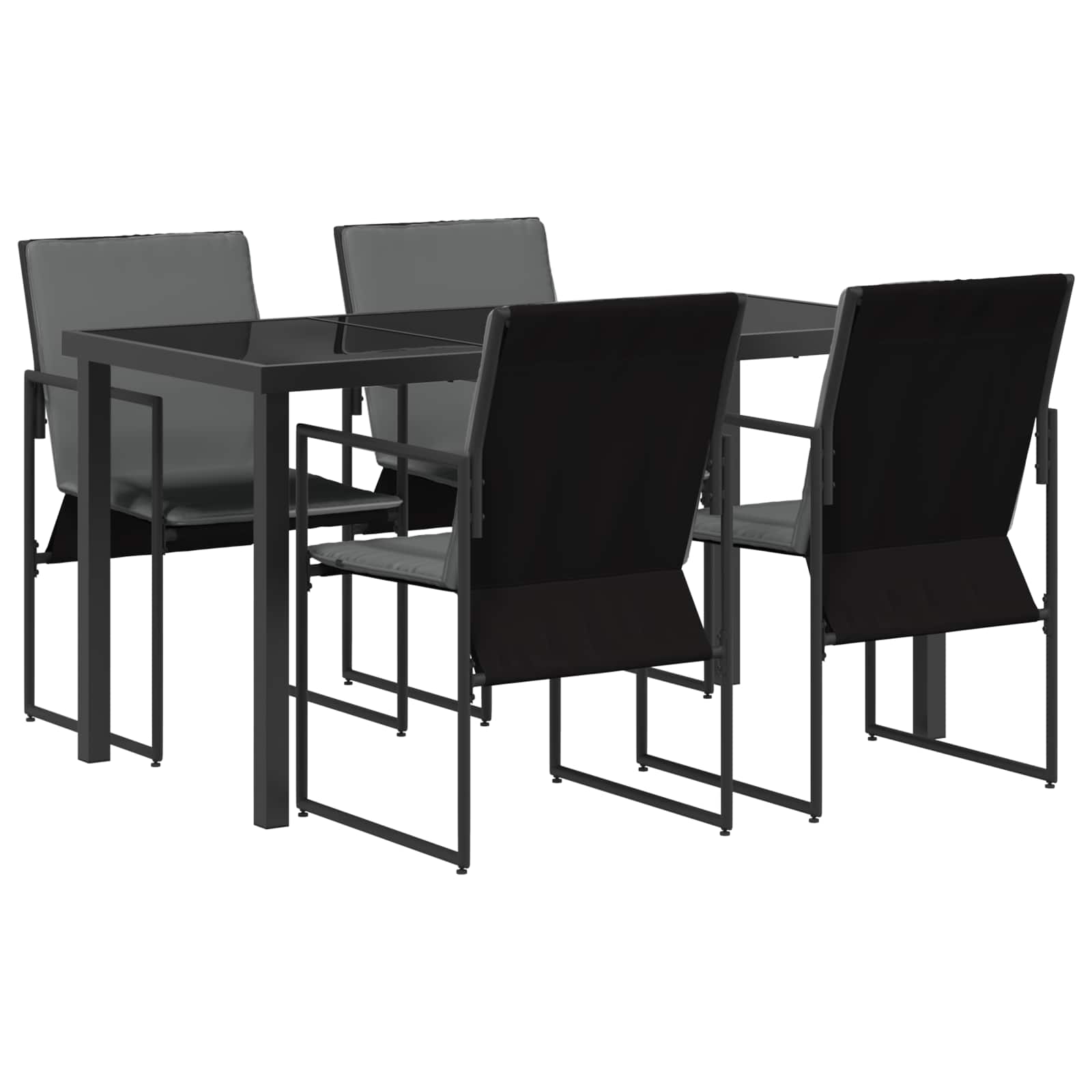 Vrtni set za objed 5 pcs Crna i antracit 140 x 70 x 73 cm
