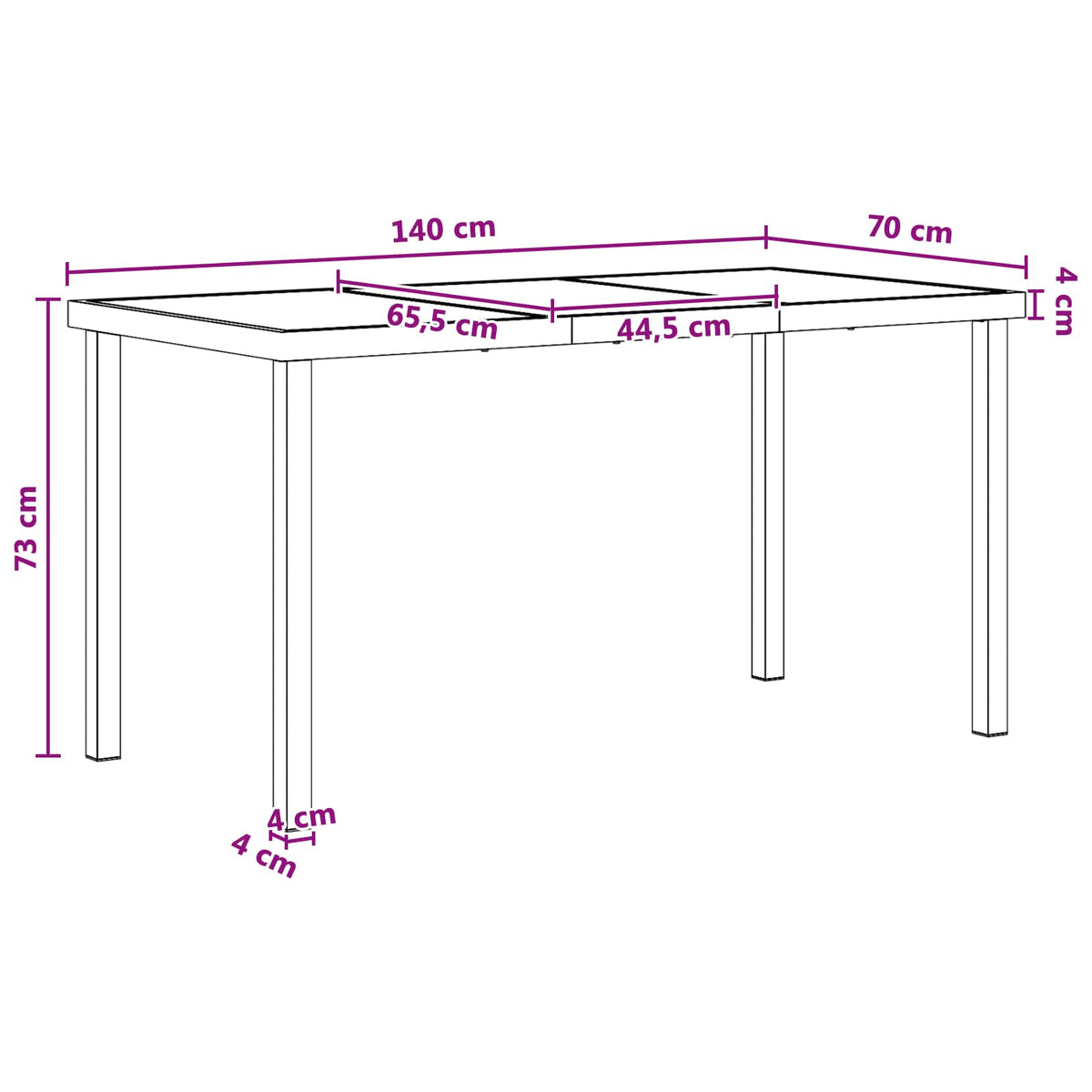 Vrtni set za objed 5 pcs Crna i antracit 140 x 80 x 73 cm