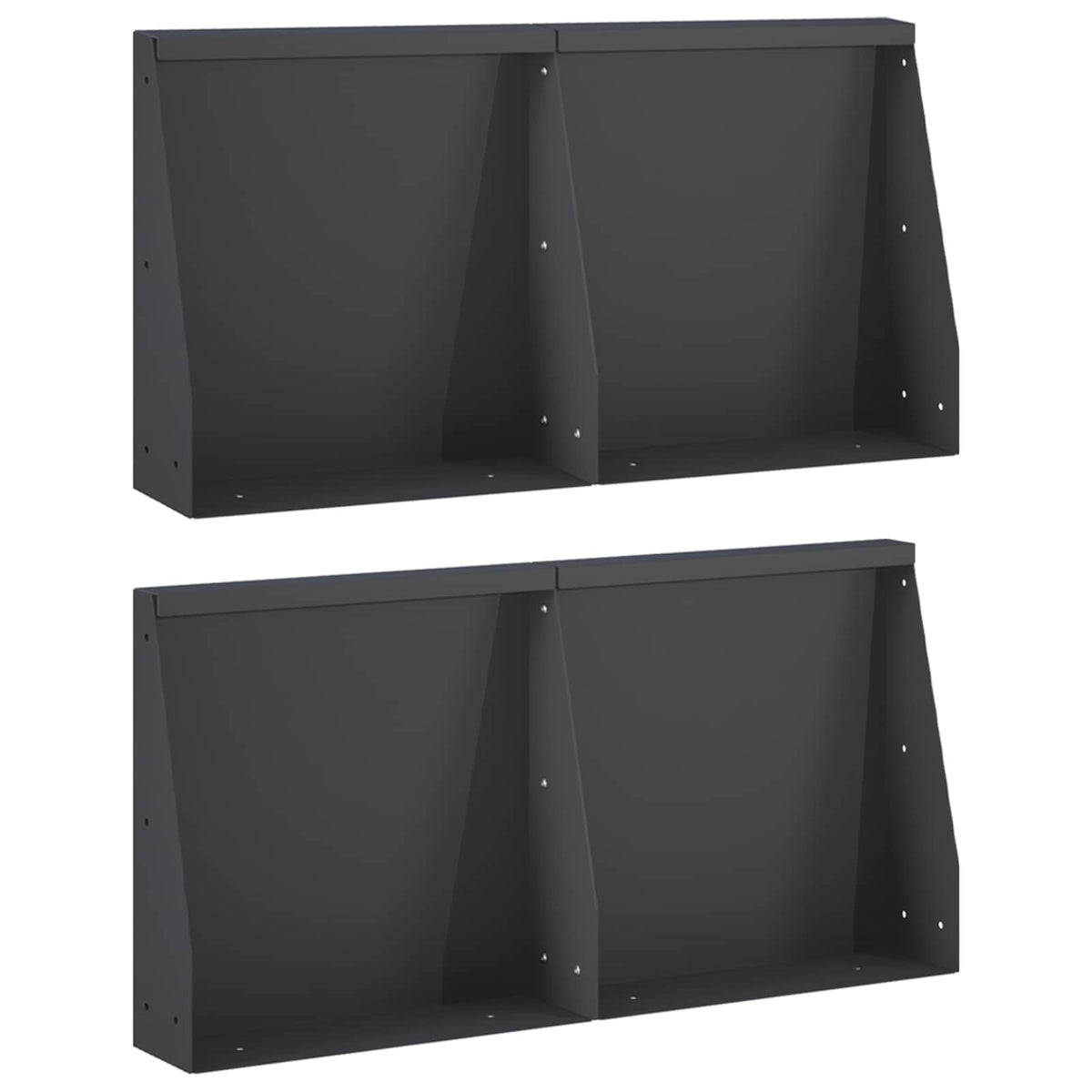 Zid za zadržavanje 4 kom. 40 x 12 x 50 cm Čelik Crna
