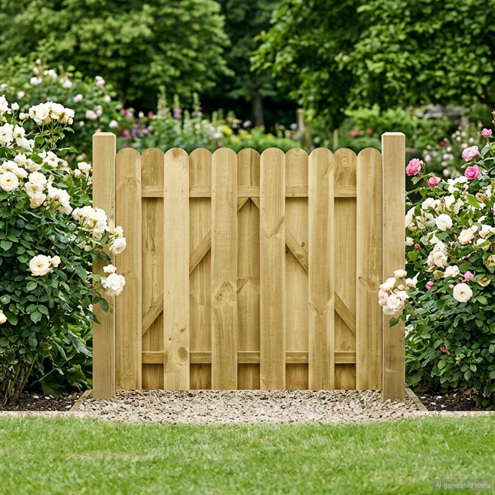 Vrtna vrata 100 x 100 cm Masivna borovina Zelena