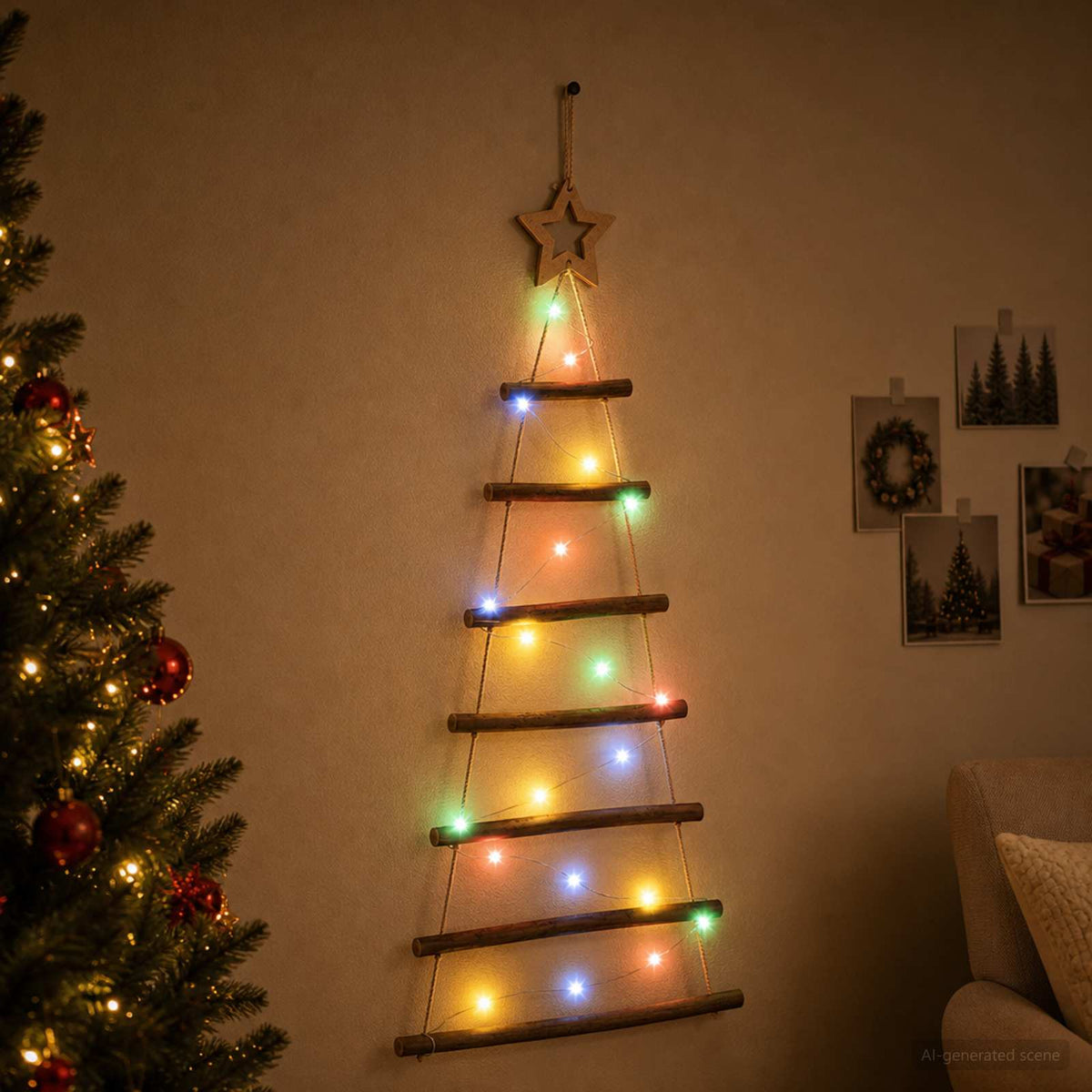 Visiće drvo za Božić 100 LED lampica Višebojno