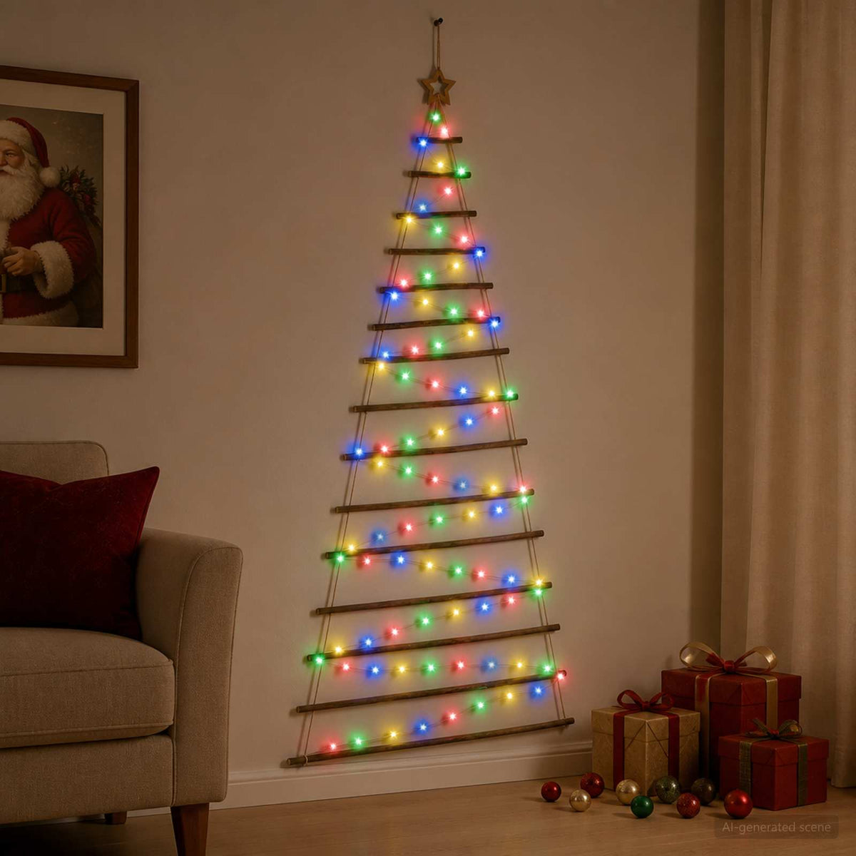 Visiće drvo za Božić 100 LED lampica Višebojno